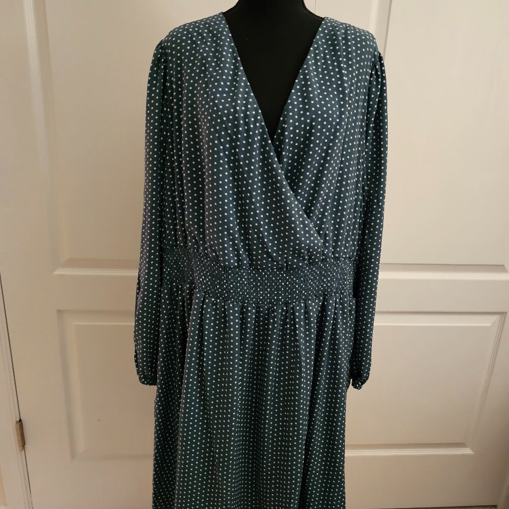Draper James RSVP Green/White Long Sleeve Dress!  NWT! Size 3X